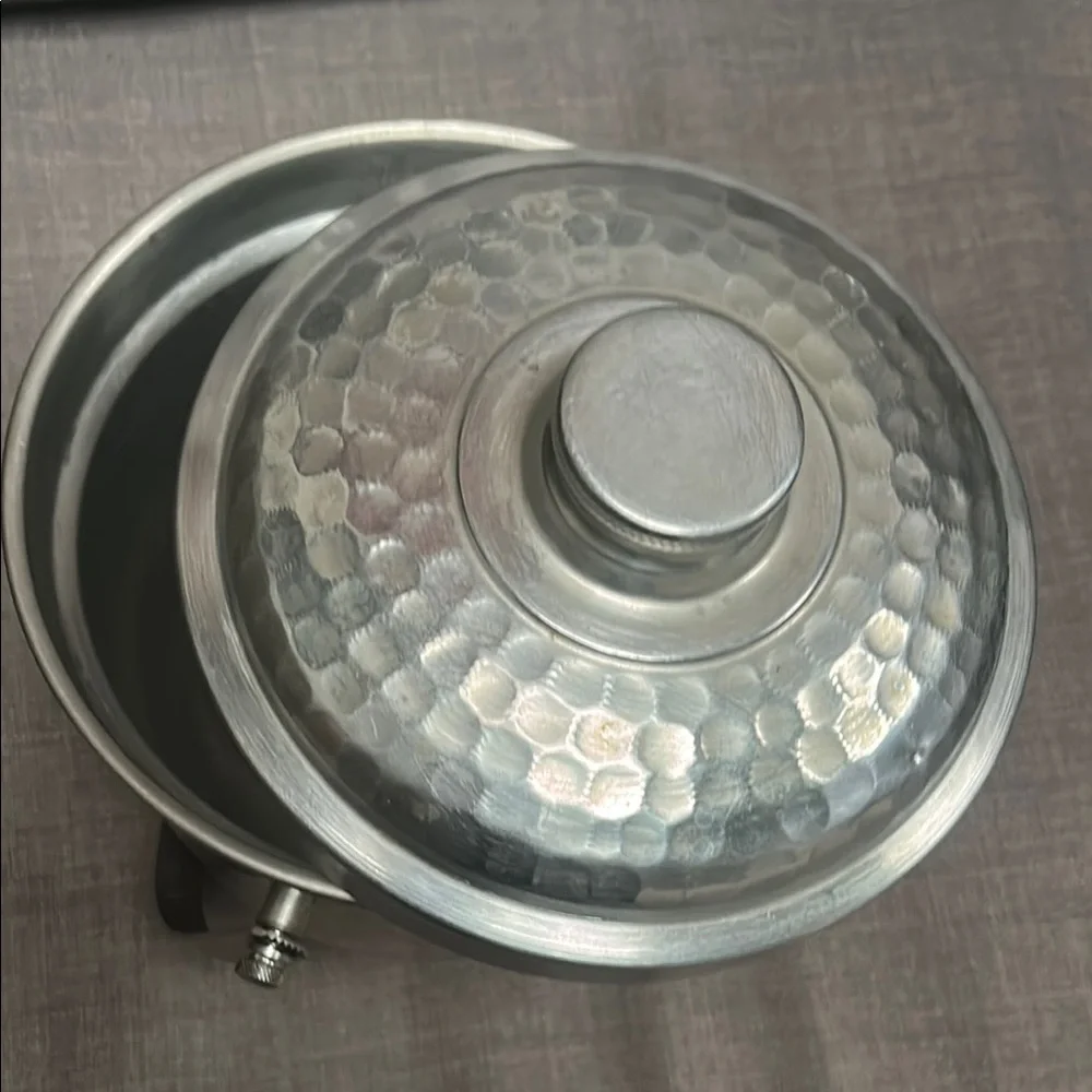 NASCO-Italy MCM 50’s Hammered Aluminum Ice bucket Vintage #0210255